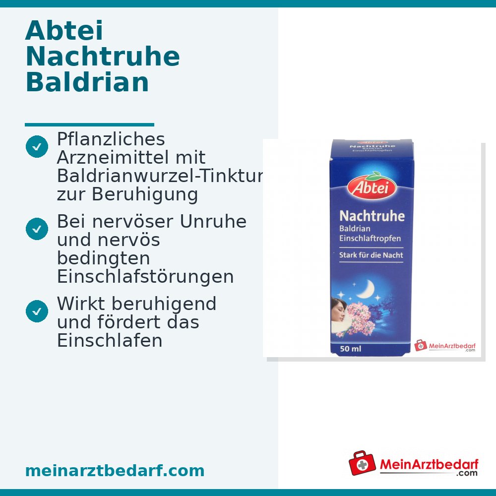 Abtei Nachtruhe Baldrian Einschlaftropfen Baldriantinktur Tropfen, 50 ml