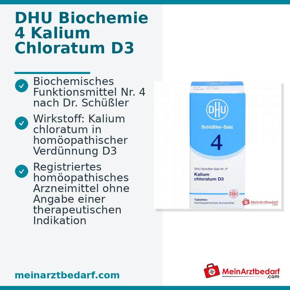 DHU Biochemie 4 Kalium Chloratum D3 Tabletten, 200 st.