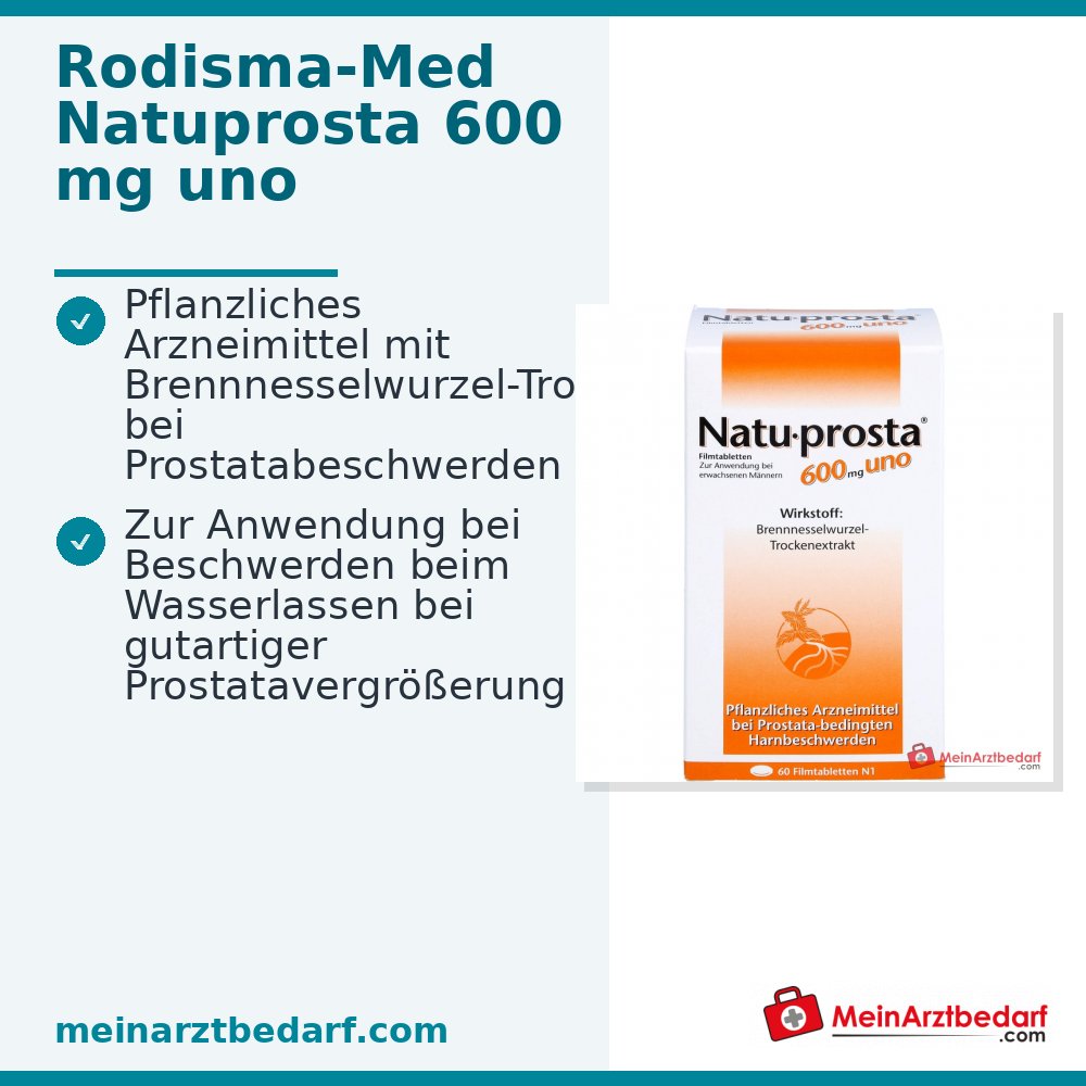 Rodisma-Med Natuprosta 600 mg uno Brennnesselwurzel-Trockenextrakt Filmtabletten, 100 St.