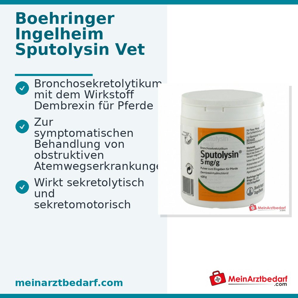 Boehringer Ingelheim Sputolysin Vet Dembrexin Polvo para Caballos, 420 g