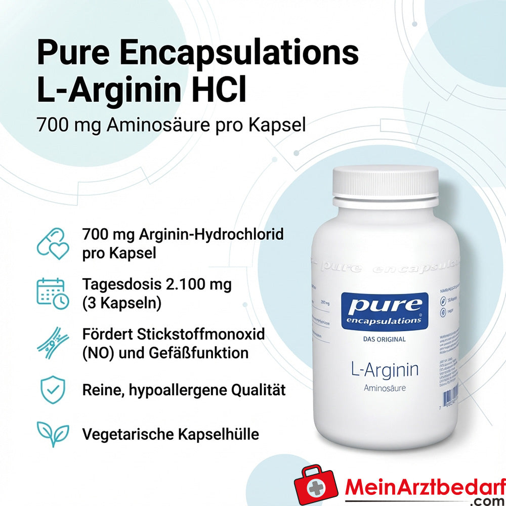 Pure Encapsulations L-Arginina HCl 700 mg kapsułki 90 kapsułek