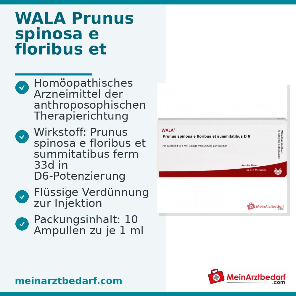 WALA Prunus spinosa e floribus et summitatibus D6 Ampullen, 10 x 1 ml