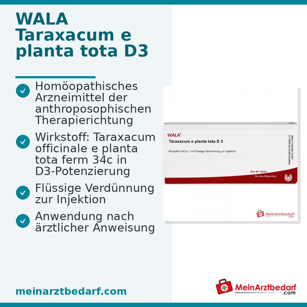 WALA Taraxacum e planta tota D3 Taraxacum officinale ampułki, 10 x 1 ml