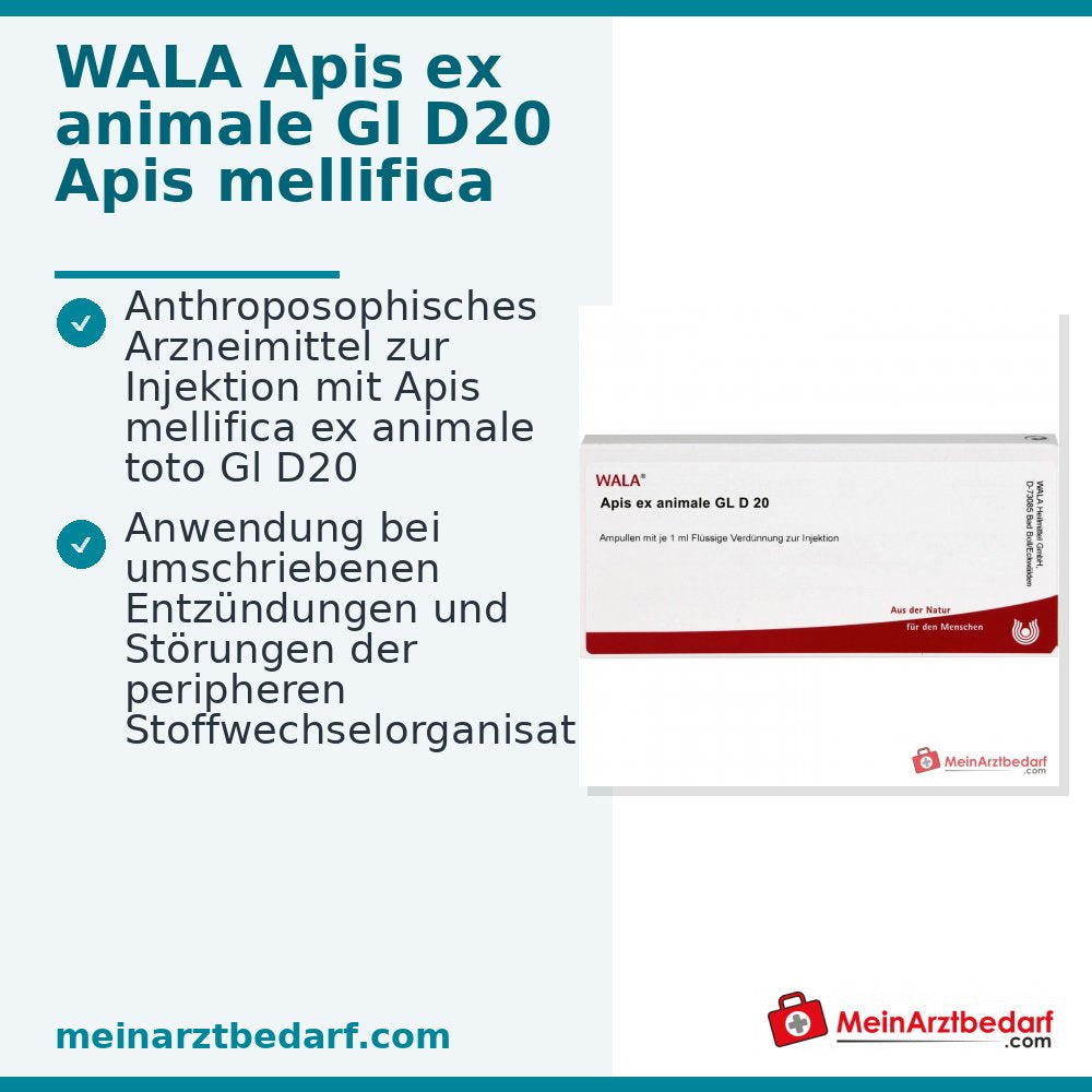 WALA Apis ex animale Gl D20 Apis mellifica ex animale toto Ampullen, 10 x 1 ml