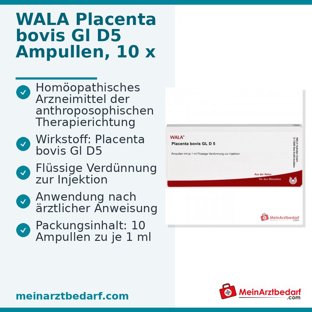 WALA Placenta bovis Gl D5 ampullen, 10 x 1 ml