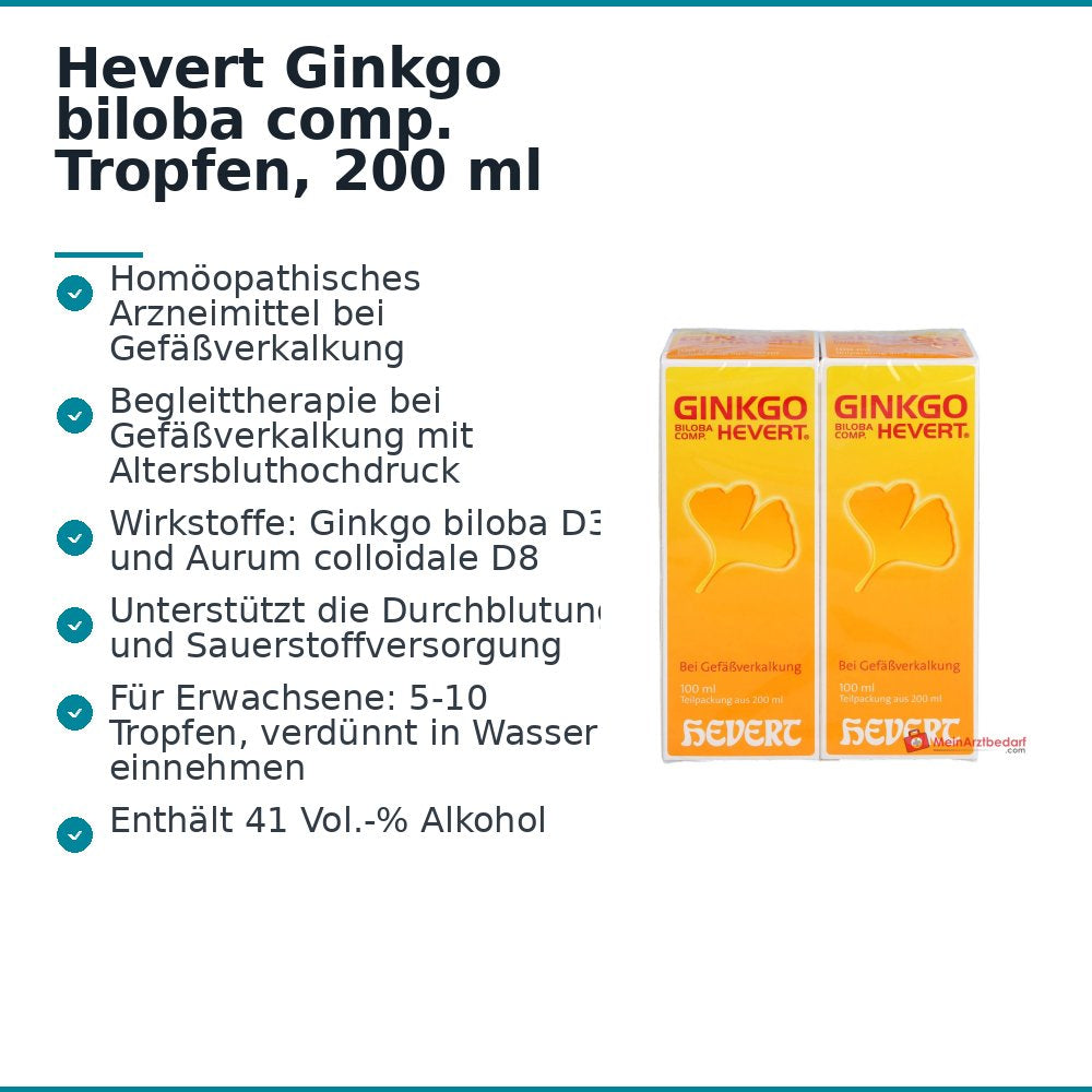 Hevert Ginkgo biloba comp. Gotas, 200 ml