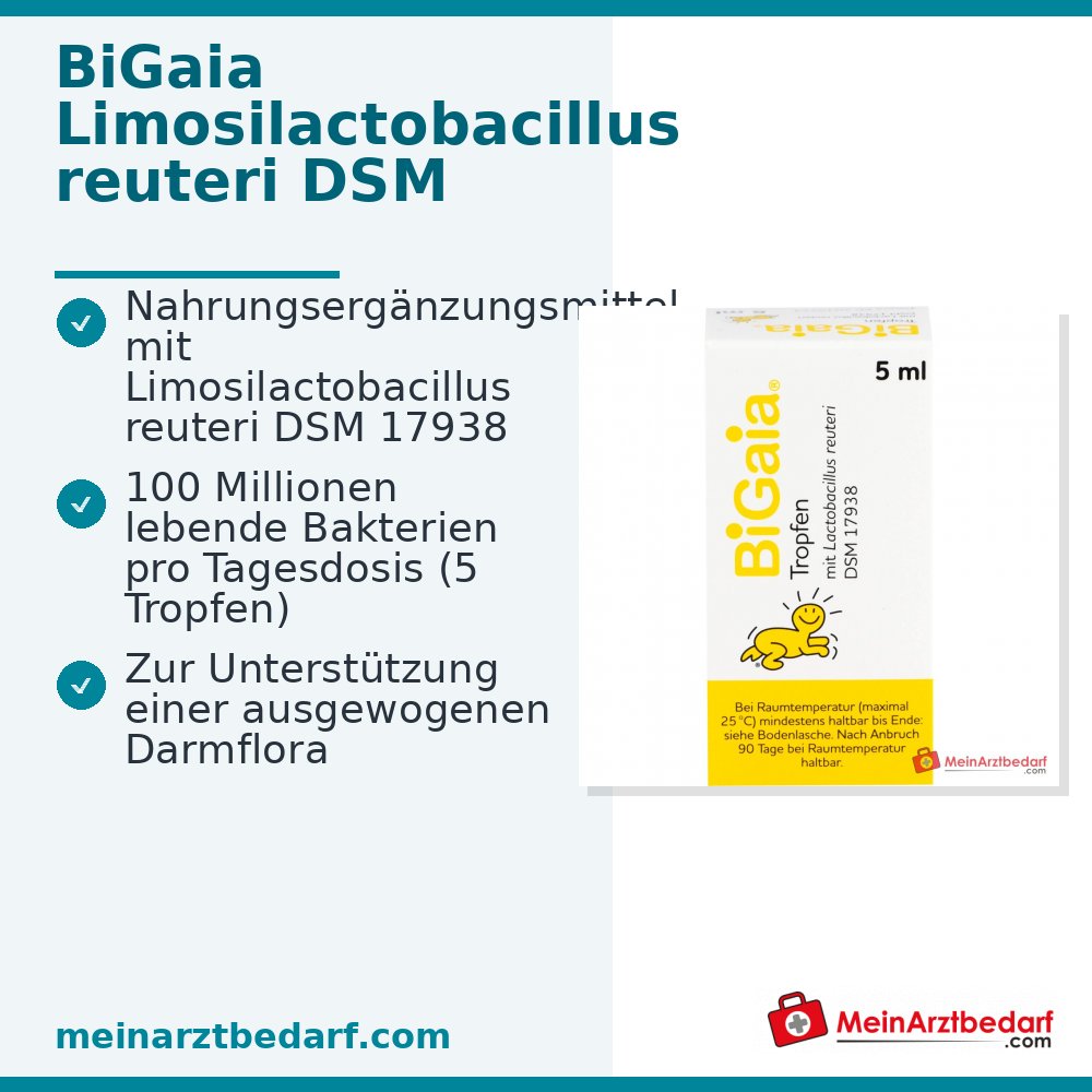 Krople probiotyczne BiGaia Lactobacillus reuteri DSM 17938 100 milionów CFU/dawkę 1 opakowanie
