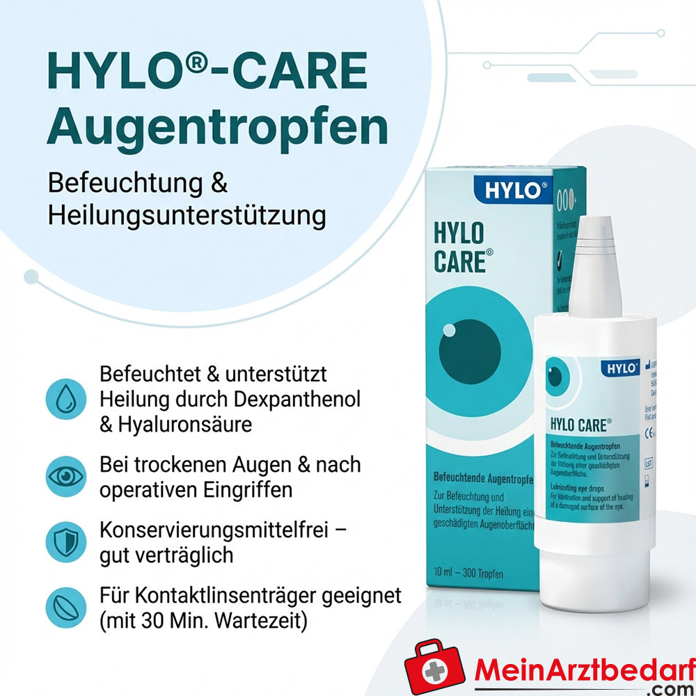 HYLO®-CARE collirio dexpantenolo e acido ialuronico senza conservanti 10 ml