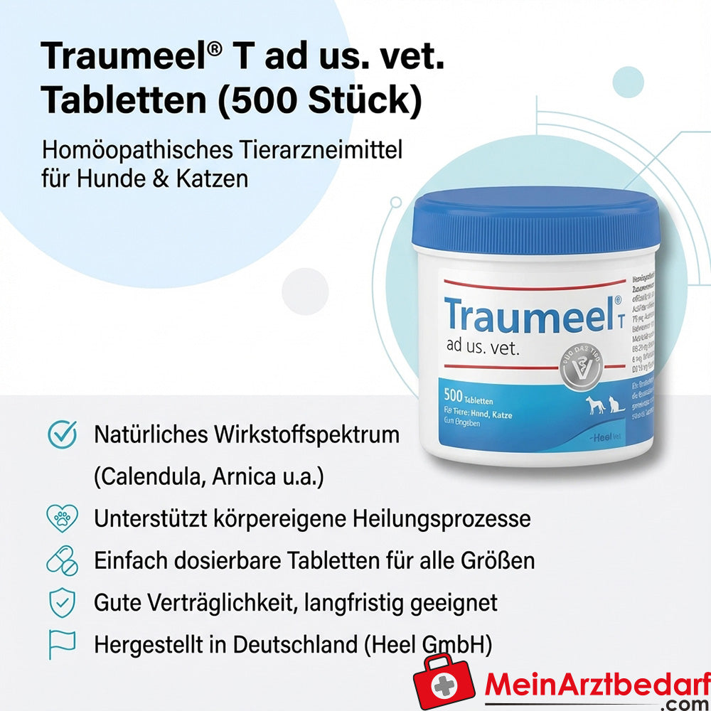 Heel Traumeel T ad us. dierenarts. tabletten 500 stuks voor honden & katten