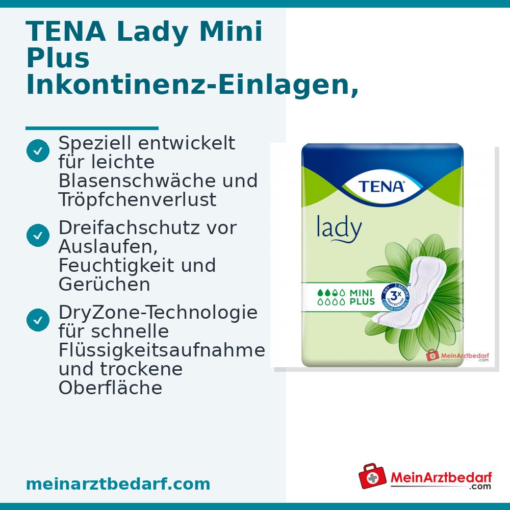 TENA Lady Mini Plus Inkontinenz-Einlagen 160 Stück (10×16)