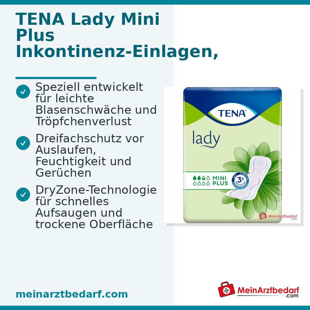 TENA Lady Mini Plus Inkontinenz-Einlagen 160 Stück (10×16)