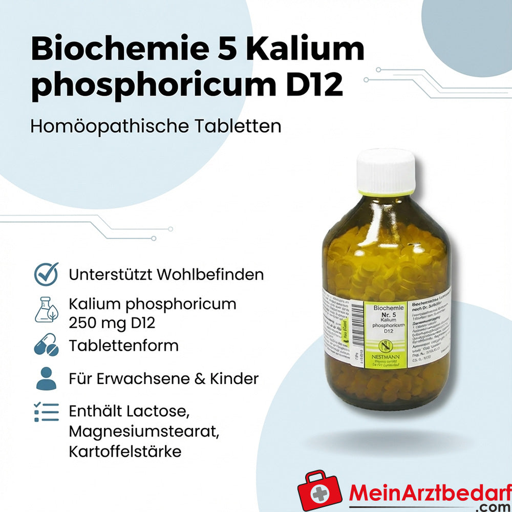 Nestmann Biochimique Fonctionnel N° 5 Kalium phosphoricum D12 Comprimés, 100 pièces.