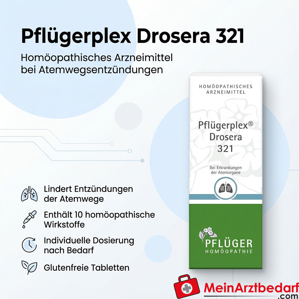 Pflügerplex Drosera 321 homeopathische geneesmiddelentabletten met Drosera en Eucalyptus