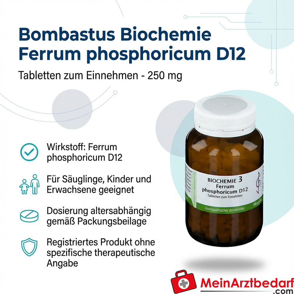 Bombastus Biochemie Ferrum phosphoricum D12 250 mg Tabletten Packung