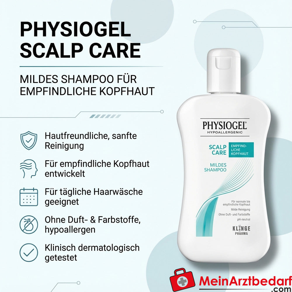 PHYSIOGEL Scalp Care Mildes Shampoo 250 ml für empfindliche Kopfhaut
