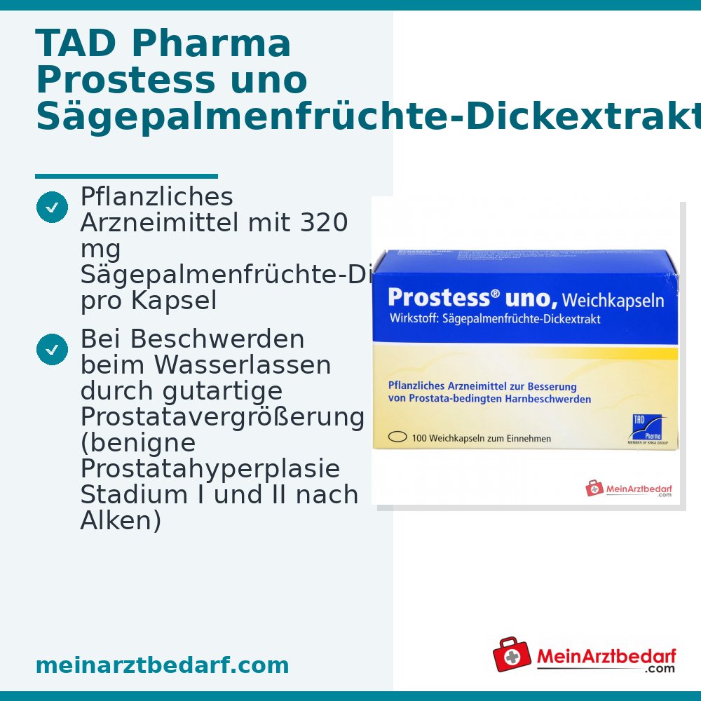 TAD Pharma Prostess uno Sägepalmenfrüchte-Dickextrakt Weichkapseln, 100 St.