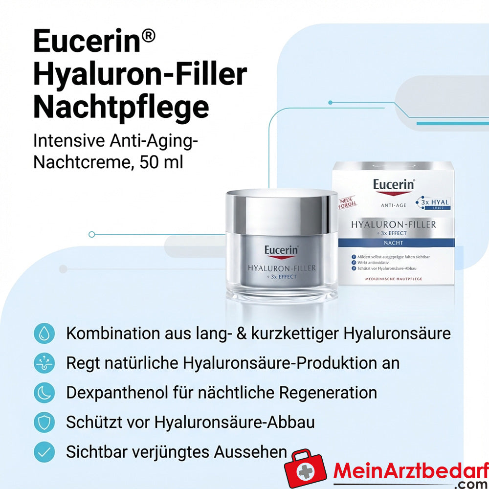 Eucerin Hyaluron-Filler Cuidado de Noche Crema de Noche con Ácido Hialurónico 50 ml