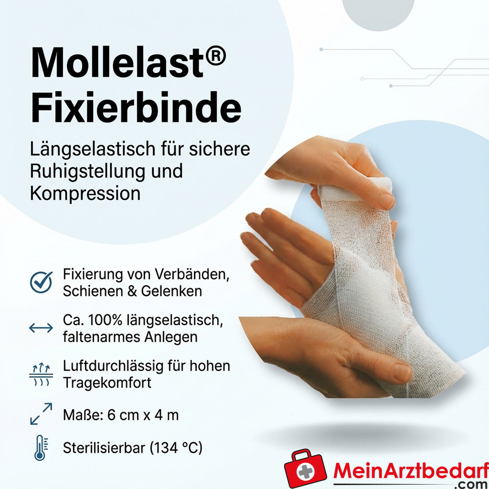Mollelast® fixatieverband 6 cm x 4 m in de lengte elastisch 20 stuks