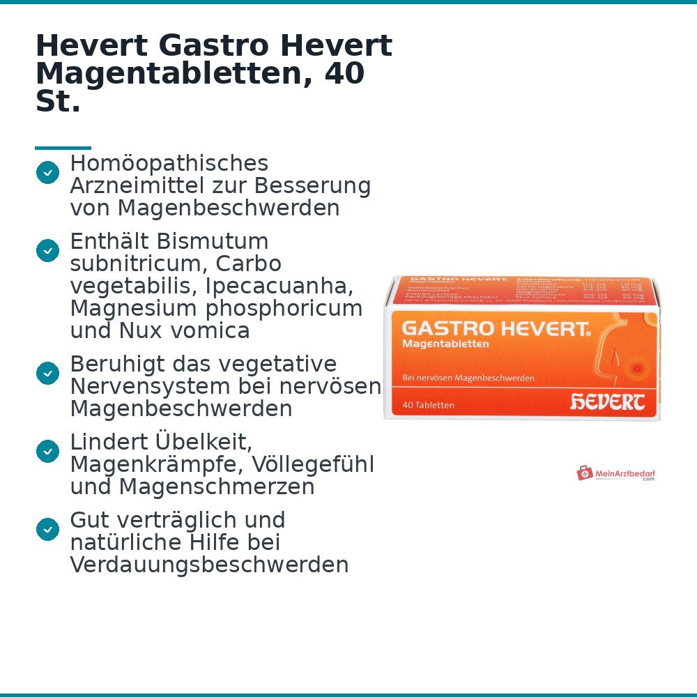 Hevert Gastro Comprimidos gástricos, 40 uds.