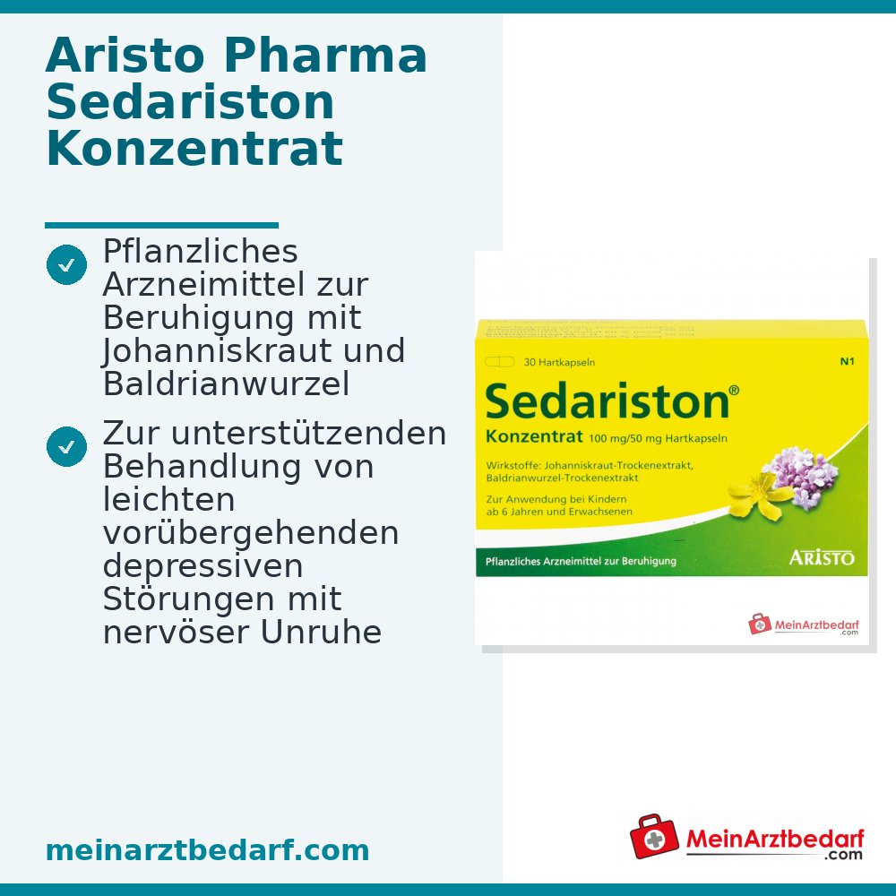 Aristo Pharma Sedariston Konzentrat Johanniskraut-Trockenextrakt / Baldrianwurzel-Trockenextrakt Hartkapseln, 30 St.