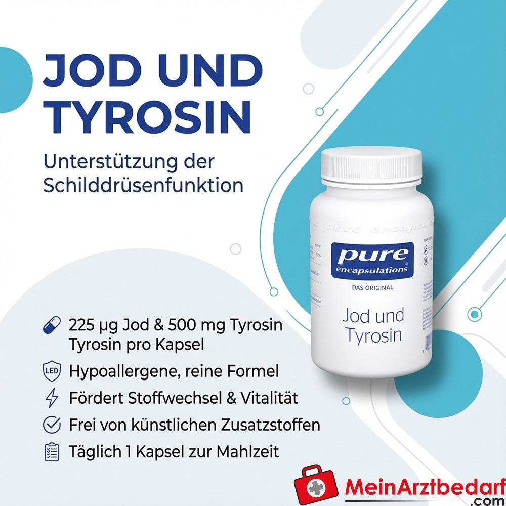Pure Encapsulations Jodium en Tyrosine 225 µg/500 mg capsules