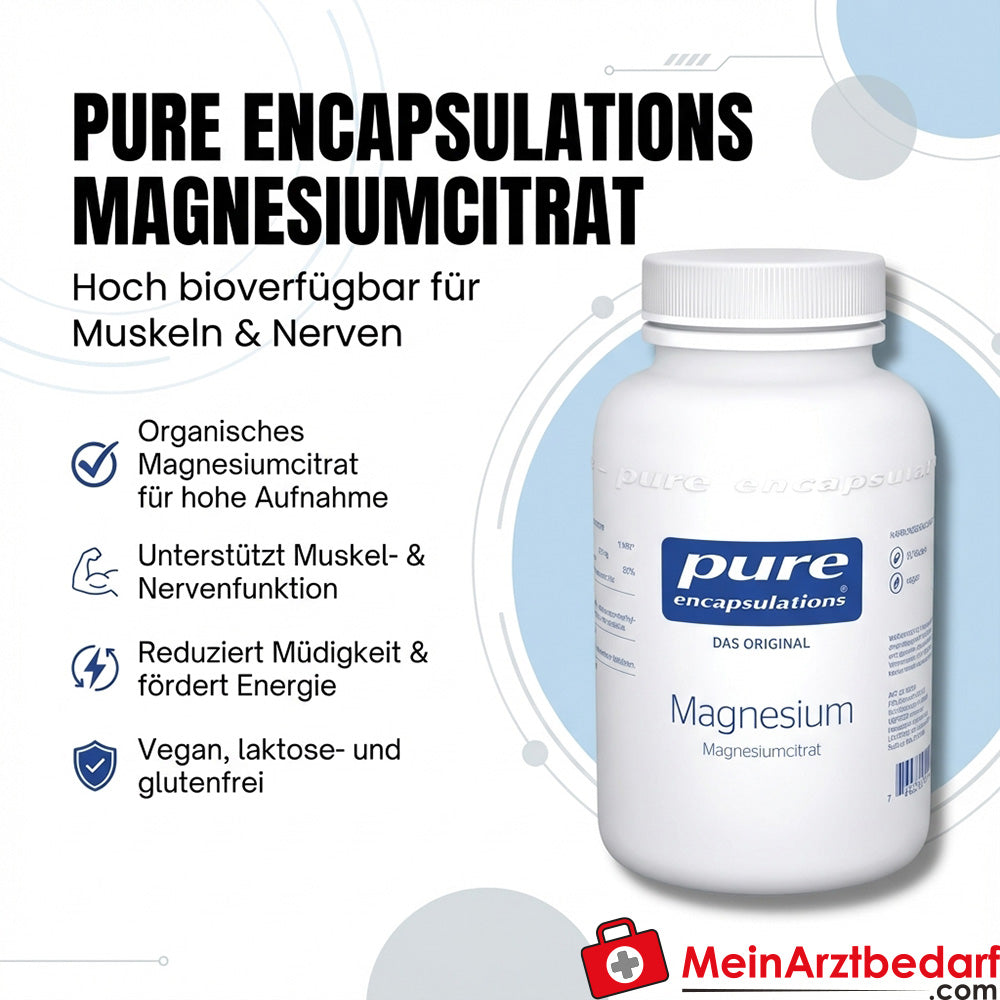 Pure Encapsulations Magnesiumcitrat Kapseln vegan laktose- und glutenfrei 90 Stück