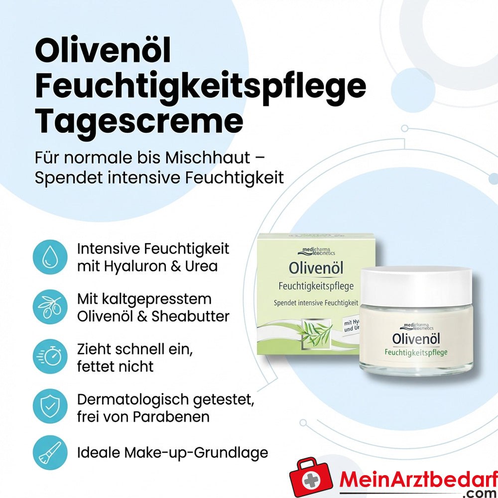 medipharma cosmetics Olivenöl Tagescreme mit Hyaluronsäure und Urea 50 ml