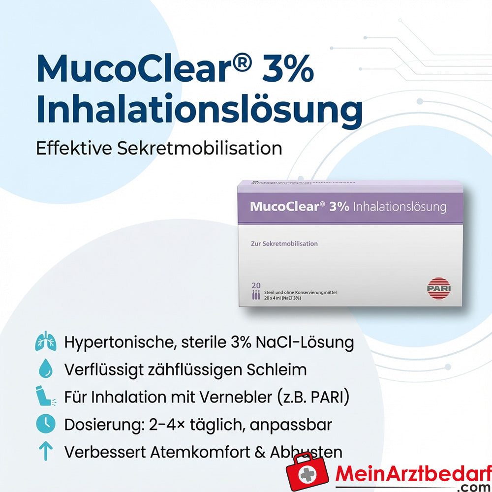 MucoClear 3% Inhalationslösung (NaCl) 4 ml Ampullen 80 ml (20×4 ml)