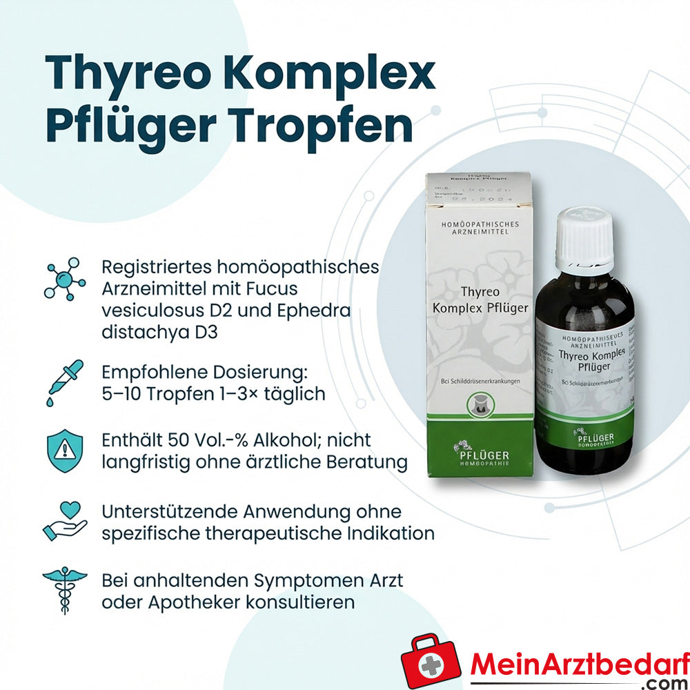 Pflüger Thyreo Komplex Tropfen mit Fucus D2 und Ephedra D3 50 ml
