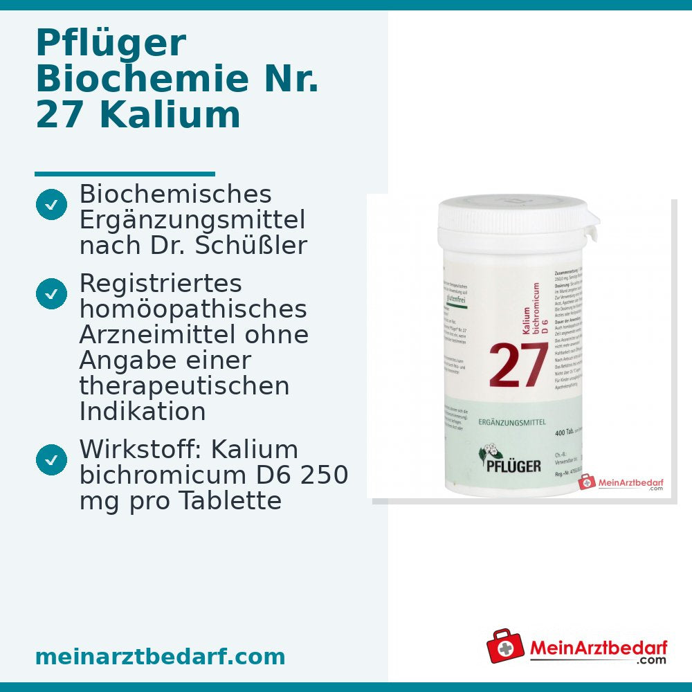 Biochemie Pflüger nr. 27 Kaliumbichromicum D6 250 mg Tabletten