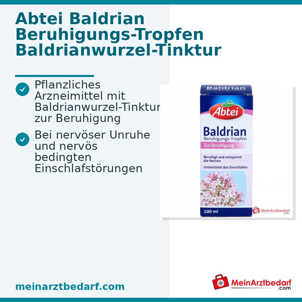 Abtei Baldrian Beruhigungs-Tropfen Baldrianwurzel-Tinktur Tropfen, 100 ml