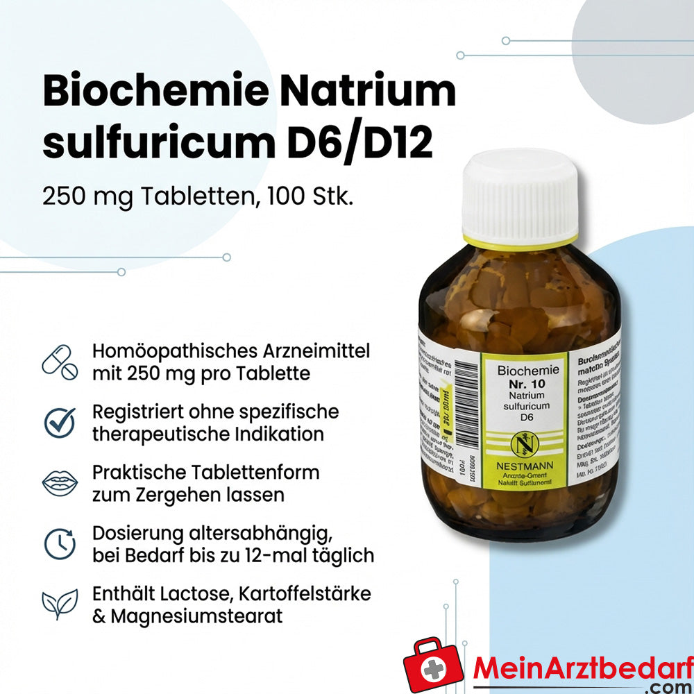 Nestmann Biochemisches Funktionsmittel Nr. 10 Natrium sulfuricum D6 według Dr. Schüßlera Tabletki, 100 szt.