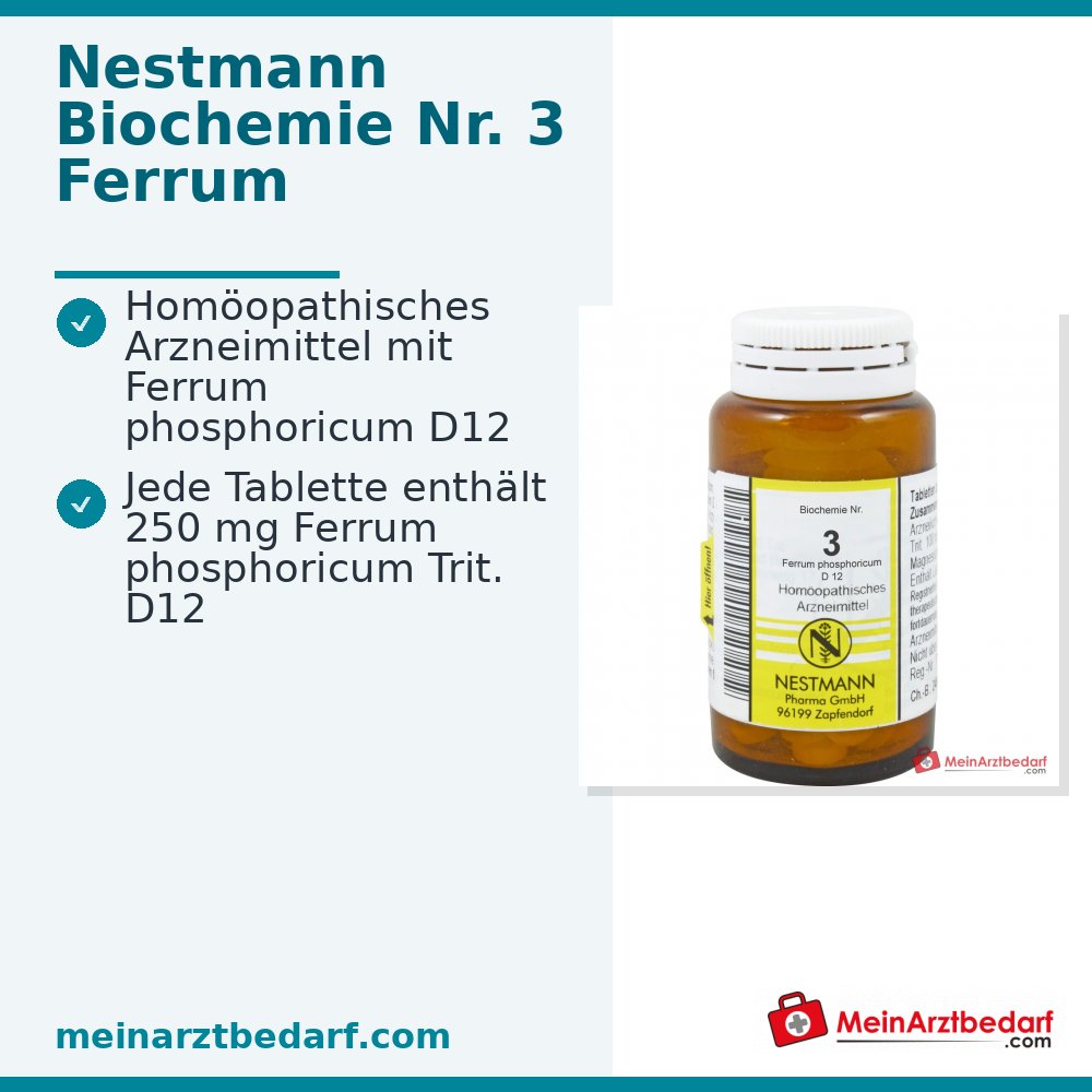 Nestmann Biochemie Nr. 3 Ferrum phosphoricum D12 Tabletten, 100 St.
