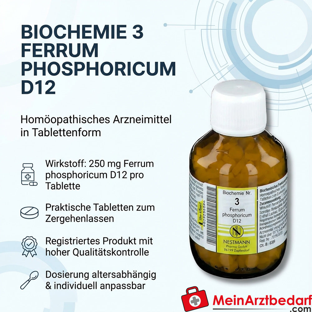 Nestmann Biochemie Nr. 3 Ferrum phosphoricum D12 Tabletten, 100 St.