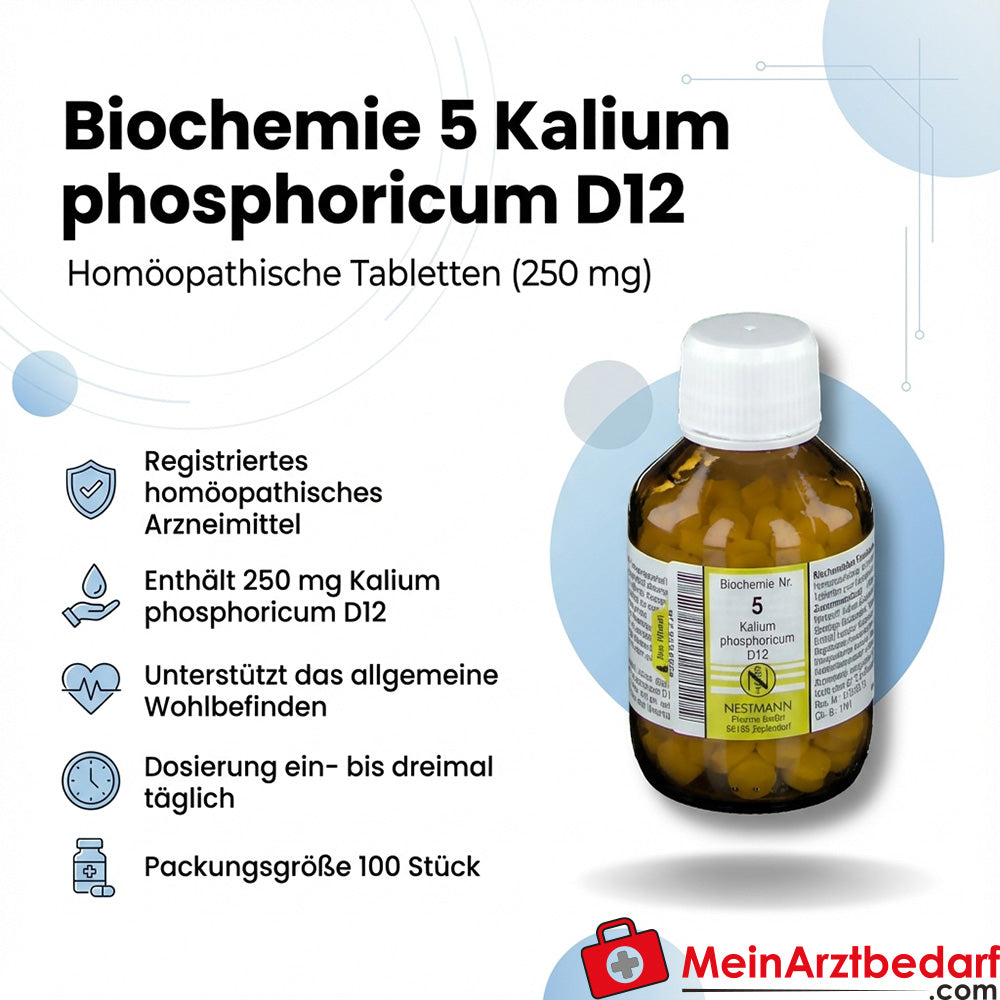 Nestmann Biochimique Fonctionnel N° 5 Kalium phosphoricum D12 Comprimés, 100 pièces.