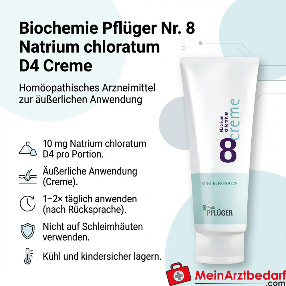 Biochemie Pflüger Nr. 8 Natrium chloratum D4 Creme 10 mg