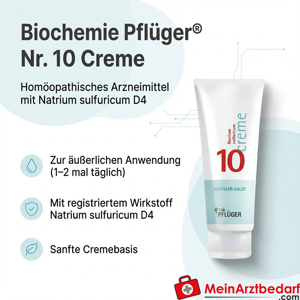 Pflüger Biochemie Crème N° 10 Natrium sulfuricum D4 Crème, 75 g