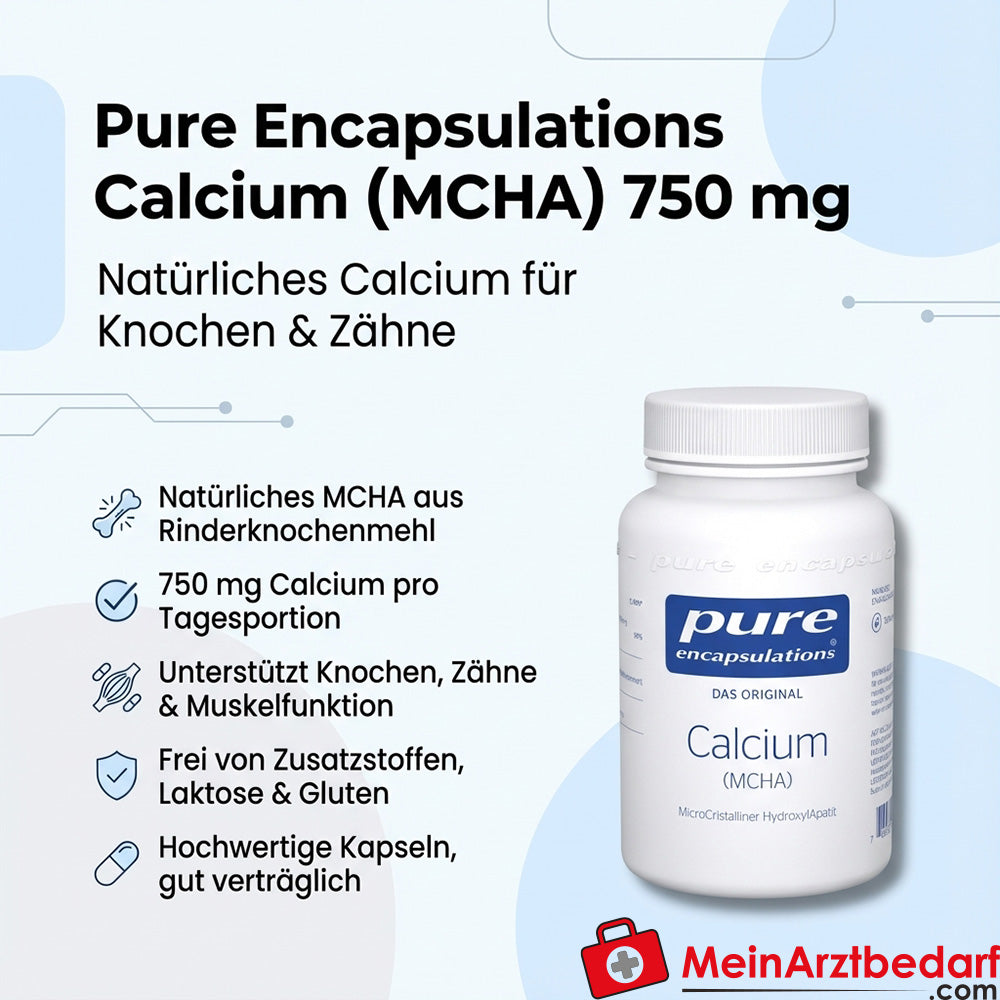Pure Encapsulations Calcium (MCHA) 750 mg Capsules 90 Capsules