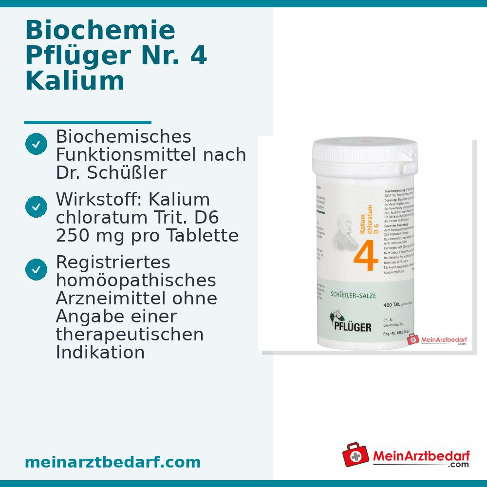 Biochemie Pflüger nr. 4 Kalium chloratum D6 tabletten 100 stuks