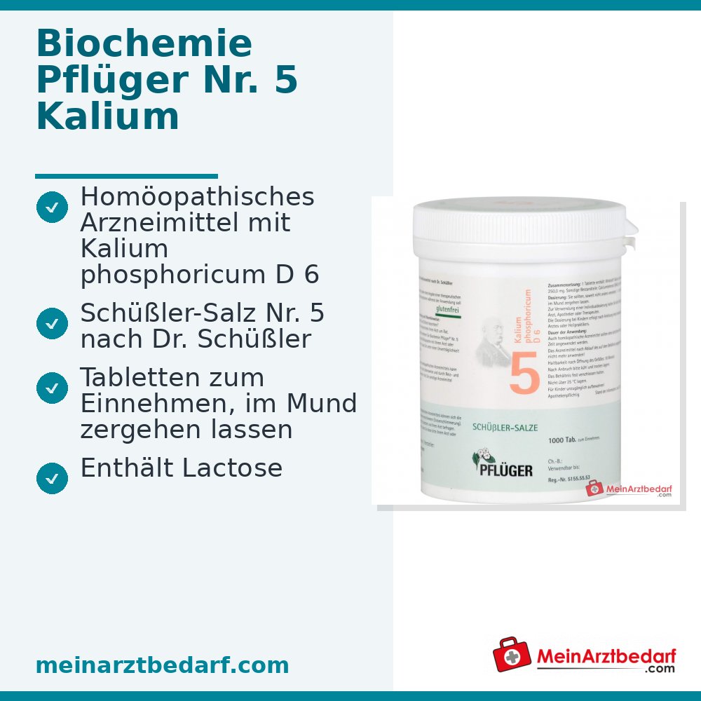 Biochemie Pflüger Nr. 5 Kalium phosphoricum D6 Tabletki, 100 szt.