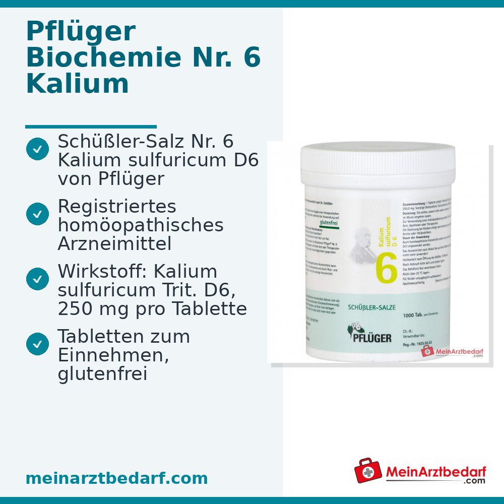 Biochemia Pflüger No. 6 Potassium sulphuricum D6 250 mg Tabletki