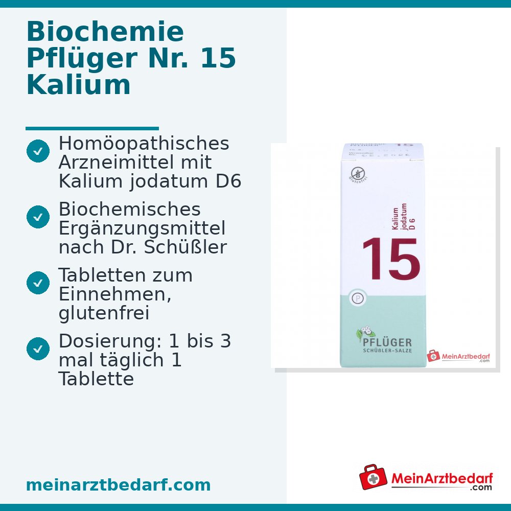 Biochemie Pflüger Nr. 15 Kalium jodatum D6 250 mg Tabletten 400 Stück