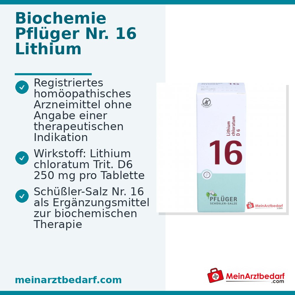 Biochemie Pflüger nr. 16 Lithium chloratum D6 Tabletten, 100 st.
