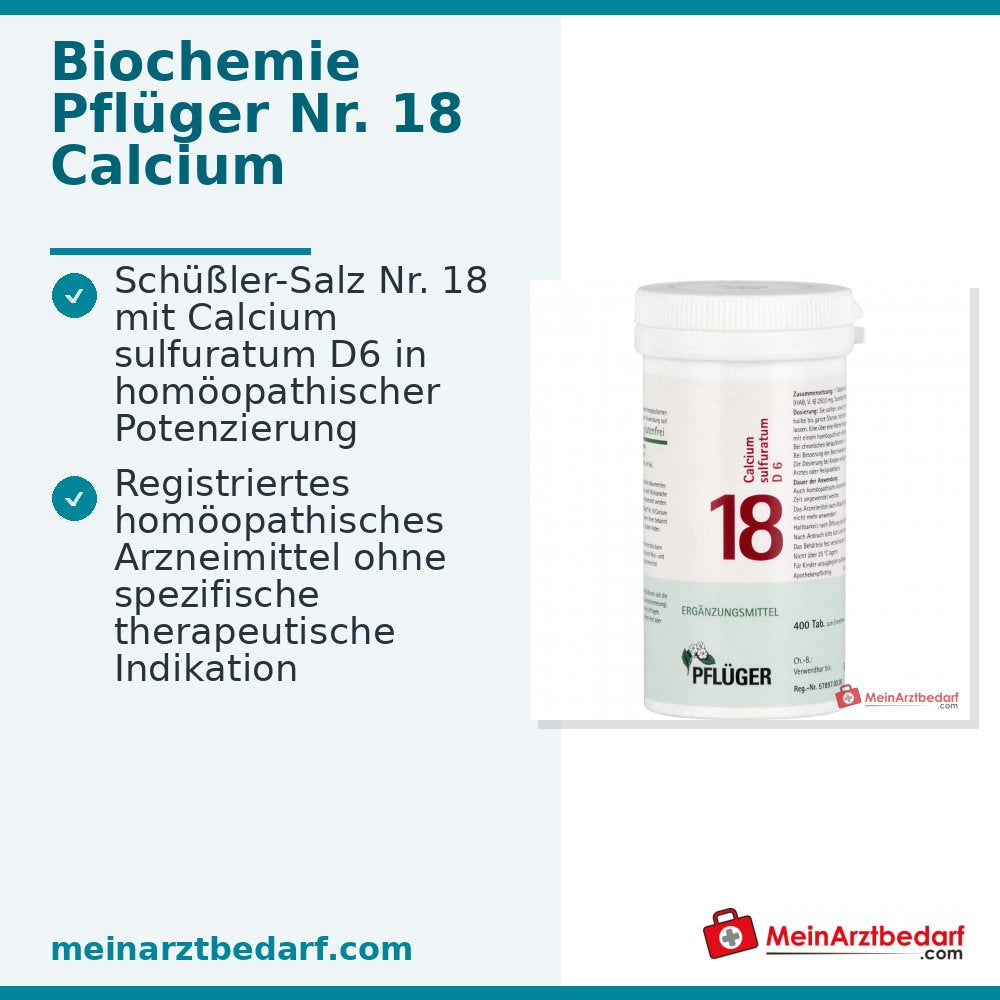 Biochimie Pflüger n° 18 Calcium sulfuratum D6 comprimés, 400 pièces.