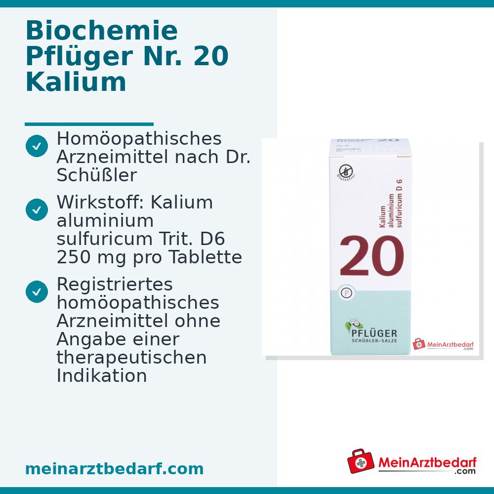 Biochemie Pflüger N° 20 Kalium aluminium sulfuricum D6 Comprimés, 100 pièces.