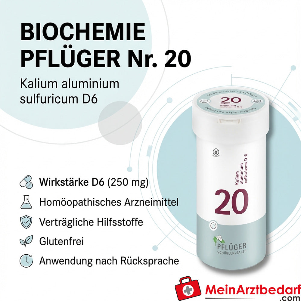 Biochemie Pflüger N° 20 Kalium aluminium sulfuricum D6 Comprimés, 100 pièces.