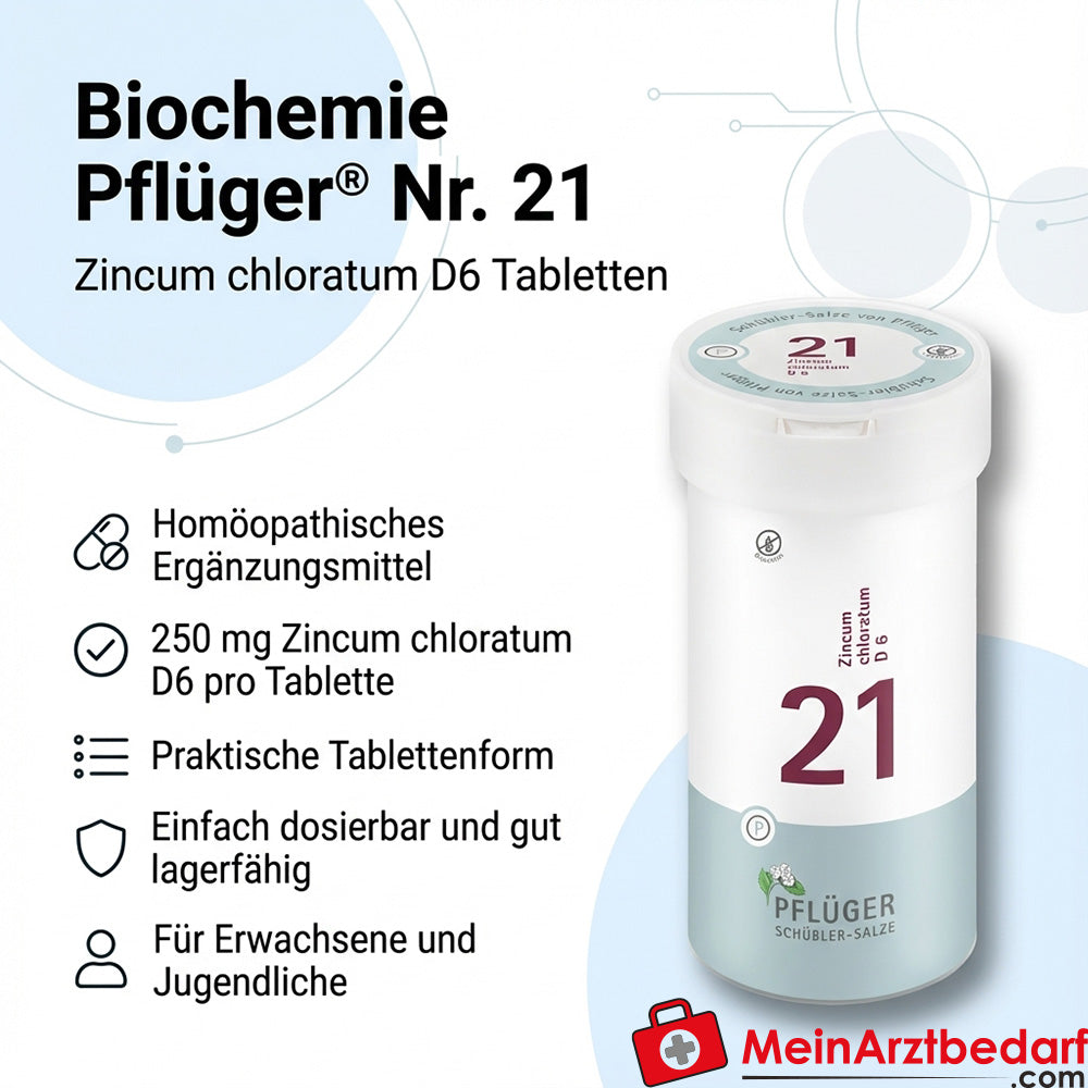 Biochemie Pflüger nr. 21 Zincum chloratum D6 tabletten, 400 stuks.