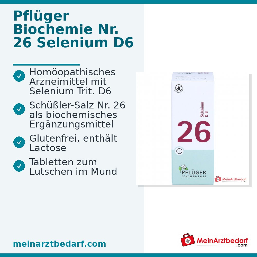 Biochemie Pflüger Nr. 26 Selenium D6 Tabletten 100 Stück