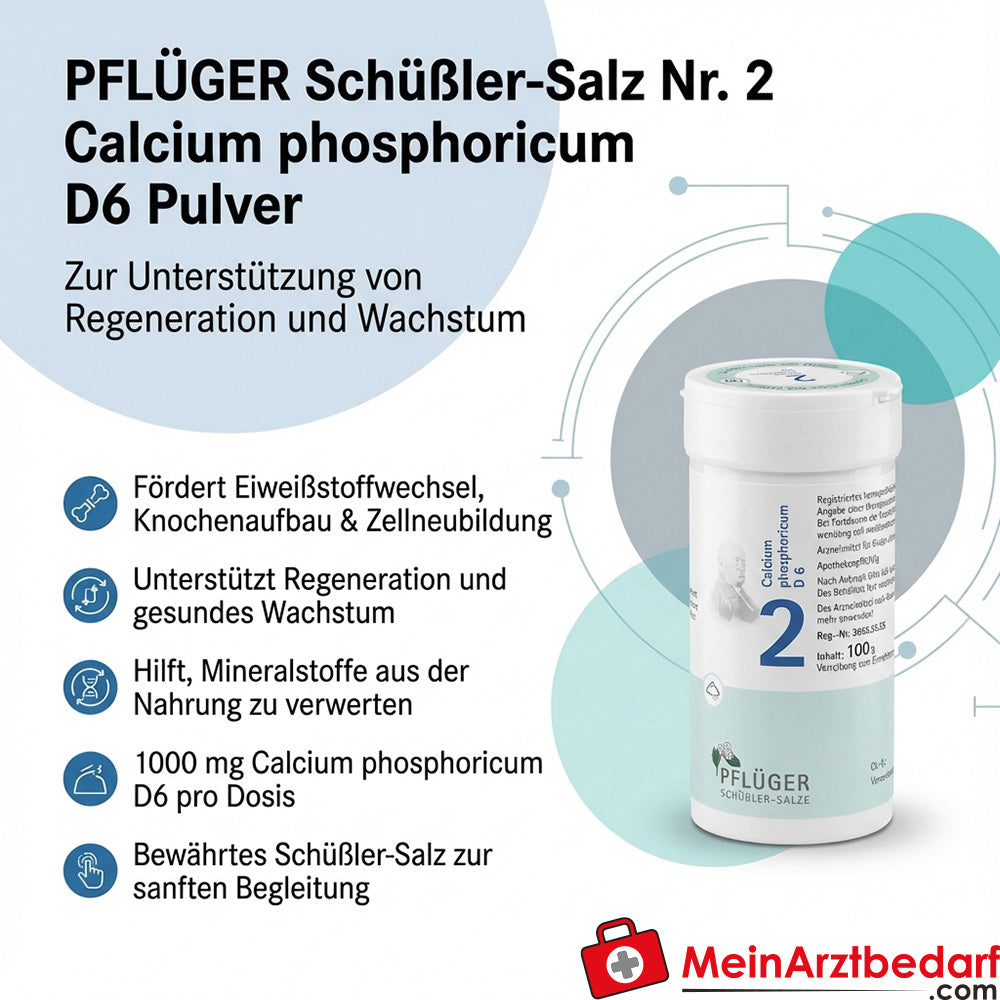 Biochimie Pflüger n° 2 Calcium phosphoricum D6 Poudre, 100 g