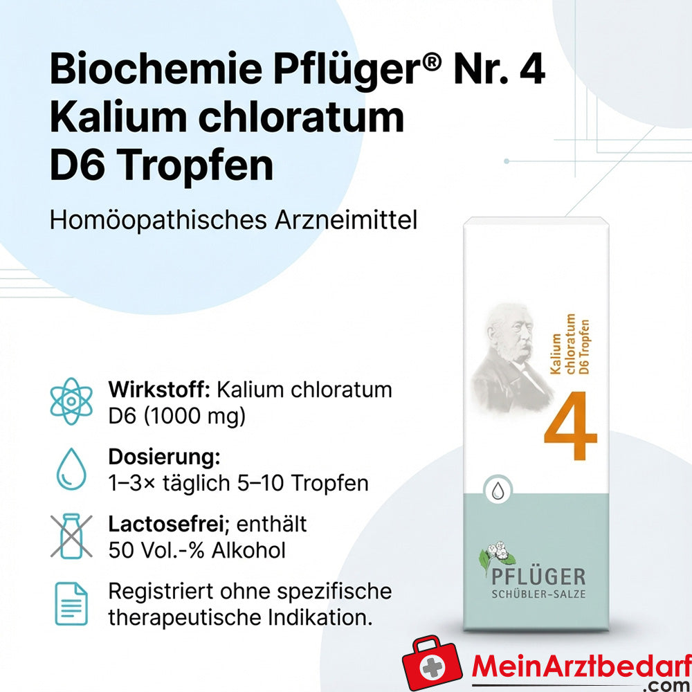 Biochimie Pflüger n° 4 Kalium chloratum D6 gouttes 1000 mg 100 ml